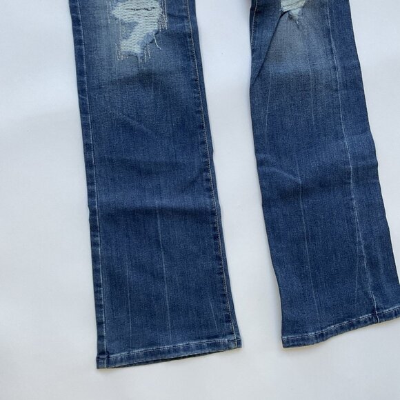 Guess Women’s Tailored Mini Boot Cut Jeans In Blue Denim Size 25 - Picture 3 of 11